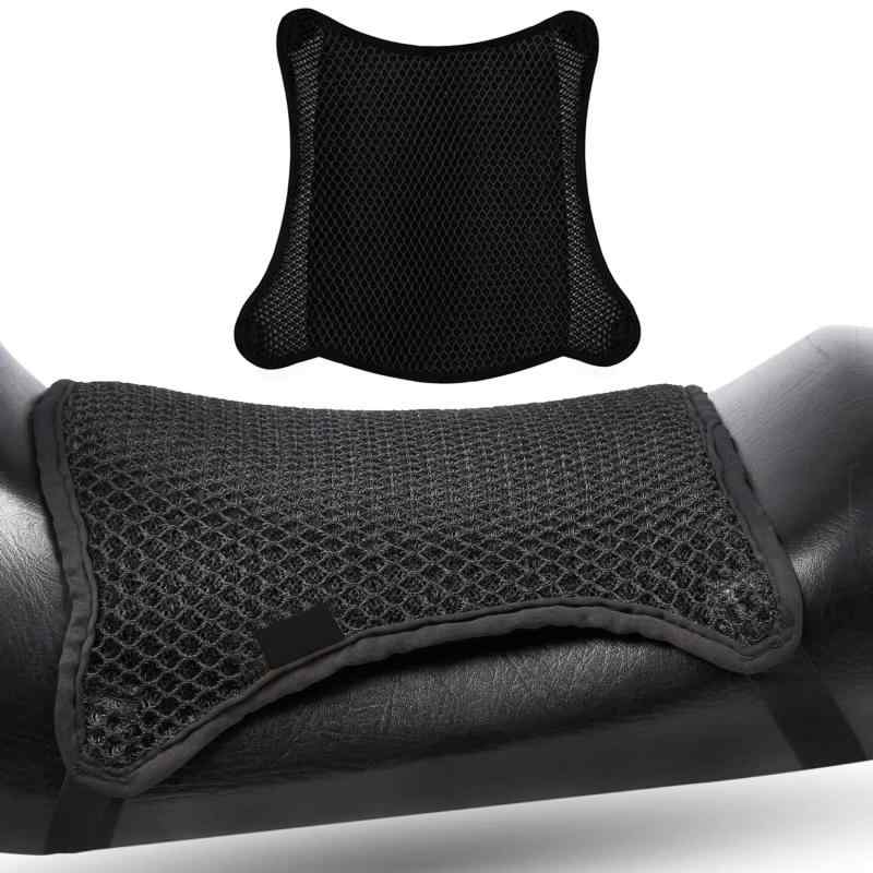 HUACHENG バイクシートクッション 3Dメッシュシート シートクッション アンチスリップ ブラック オール..