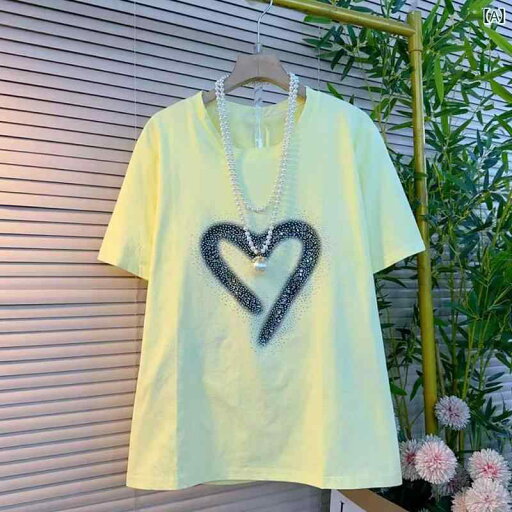 レディース トップス 大きいサイズ 夏 ファッション 半袖 韓国 ラウンドネック ヘビー ホット スリム Tシャツ レディース トップス 大きいサイズ 夏 ファッション 半袖 韓国 ラウンドネック ヘビー ホット スリム Tシャツ