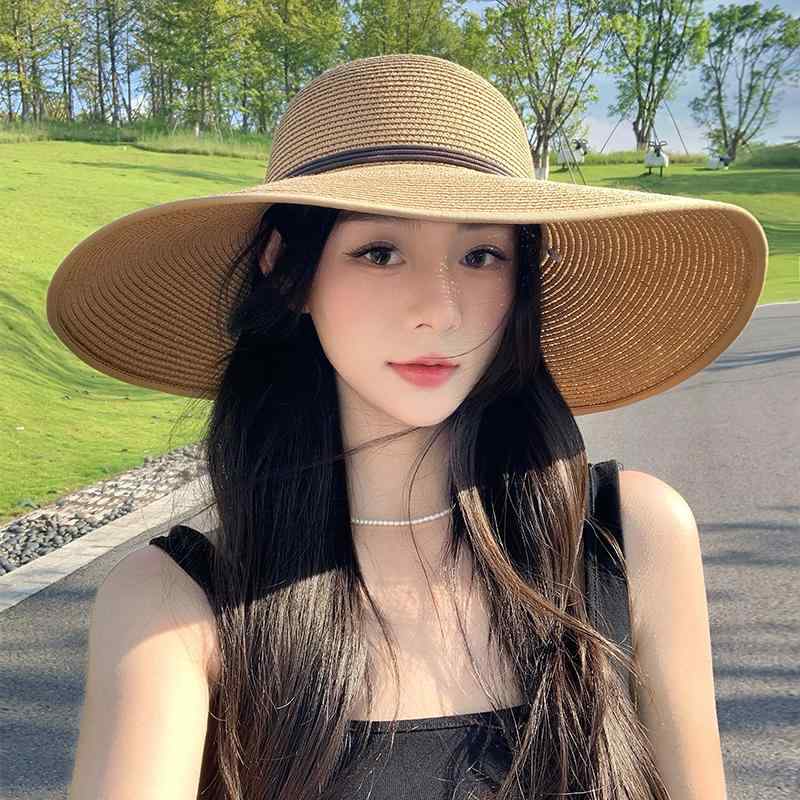 麦わら帽子 つば 広 サンハット レディース 夏 海辺 バカンス ビーチ サンハット 折りたたみ サンハット