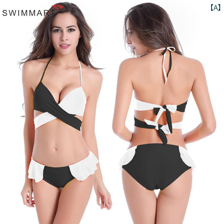 ビキニ クロス 2色 マッチング 水着 上下セット ワイヤー入り スイムウェア レディース ツーピース ビーチ 派手色 映え 海 プール リゾート バカンス オレンジ 黄