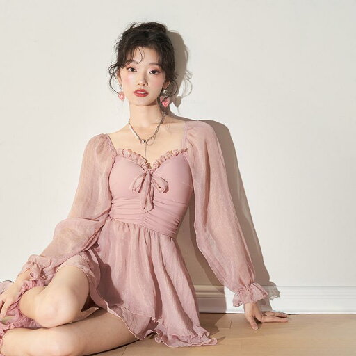 水着 レディース ピーチ ウーロン フェミニン ガーリー フリル 女の子っぽい ワンピース 女性 細見え お腹カバー 胸パッド付き バレーコア かわいい 華やか 長袖 水着 レディース ピーチ ウーロン フェミニン ガーリー フリル 女の子っぽい ワンピース 女性 細見え お腹カバー 胸パッド付き バレーコア かわいい 華やか 長袖