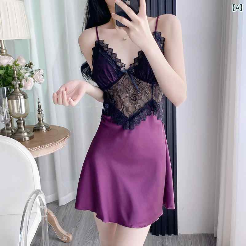 ベビードール ランジェリー パジャマ モダール 冷感 レース ツーピース ナイトウェア ノースリーブ Vネック 胸パッド有 ショート丈 ローブ付 セット カジュアル 快適 セクシー ドレス 夏 レディース 軽量 ソフト 部屋着