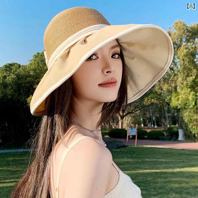 帽子 日除け 女性用 サンハット 夏 つば 大きい 折りたたみ式 サンハット 紫外線 ...