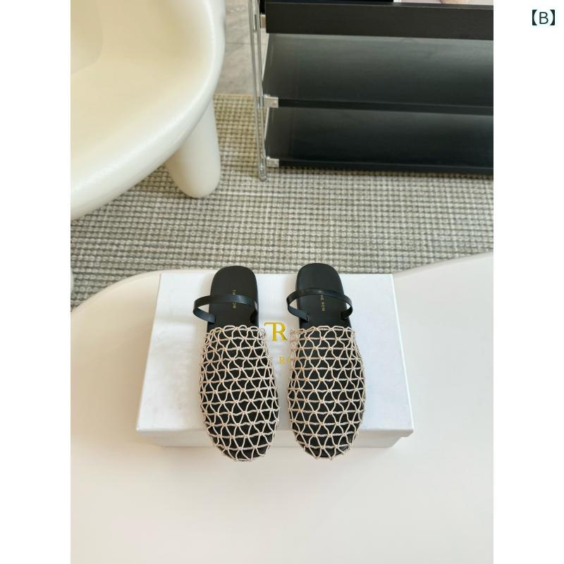 サンダル 夏用 メッシュ アウターウェア ワンストラップ フラット レディース ミュール おしゃれ お出かけ ショッピング セクシー 魅惑的 スタイリッシュ 3