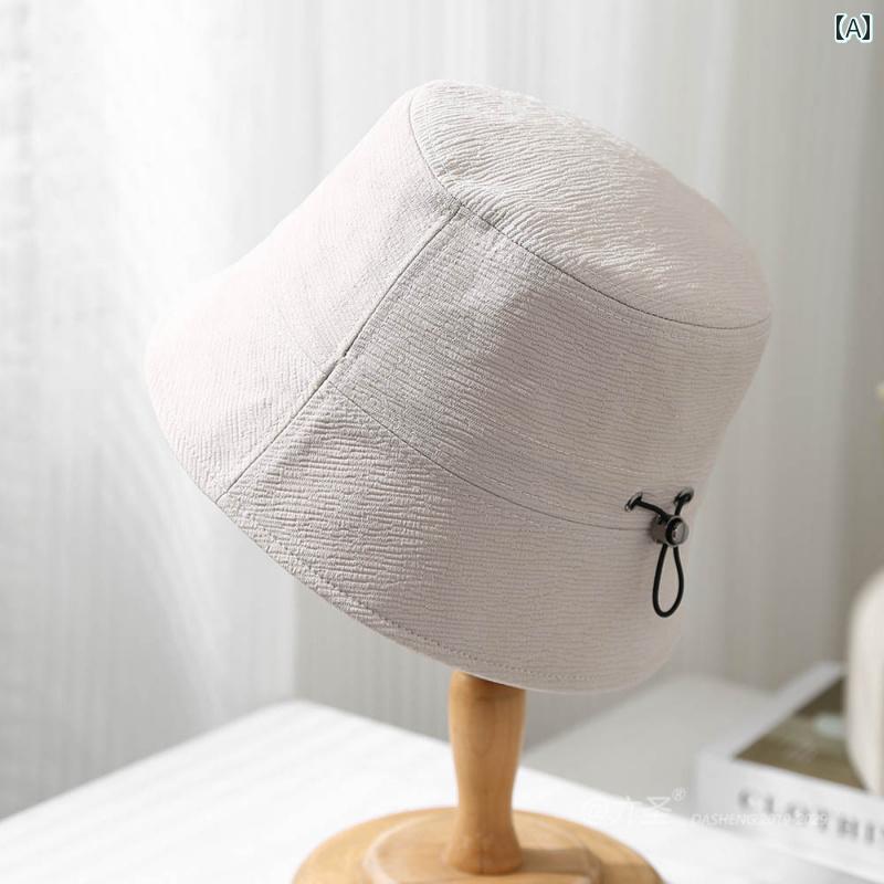Wear - 帽子 女性用 夏 レジャー 薄型 つば サン バケット ハット レジャー ポリエステル かわいい シンプル