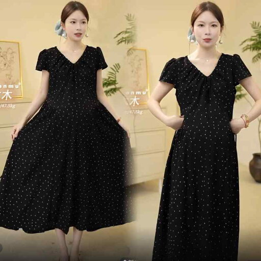ワンピース マタニティドレス 夏 ドット柄 ラウンドネック 女性 韓国 スリム ロング マタニティドレス ガーリー キュート かわいい おしゃれ デイリー ワンピース マタニティドレス 夏 ドット柄 ラウンドネック 女性 韓国 スリム ロング マタニティドレス ガーリー キュート かわいい おしゃれ デイリー