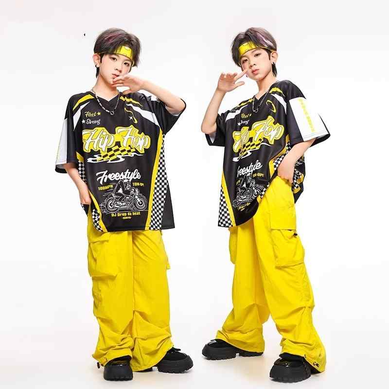 キッズ 子供服 セットアップ F1コア ビタミンカラー イエロー 黄色 ダンス 衣装 ストリート ヒップホッ..