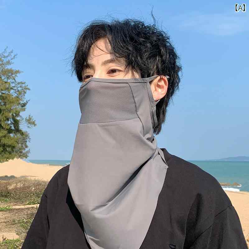フェイスカバー 日焼け防止 マスク メンズ 夏 冷感 ネック カード 耳かけ 紫外線 対策 アウトドア サン..