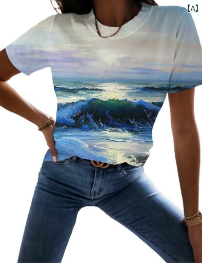 レディース 半袖 Tシャツ 夏 花柄 3Dプリント トップス ラウンドネック 大自然 ユニーク フローラル カジュアル 通気性 鮮やか レディース 半袖 Tシャツ 夏 花柄 3Dプリント トップス ラウンドネック 大自然 ユニーク フローラル カジュアル 通気性 鮮やか