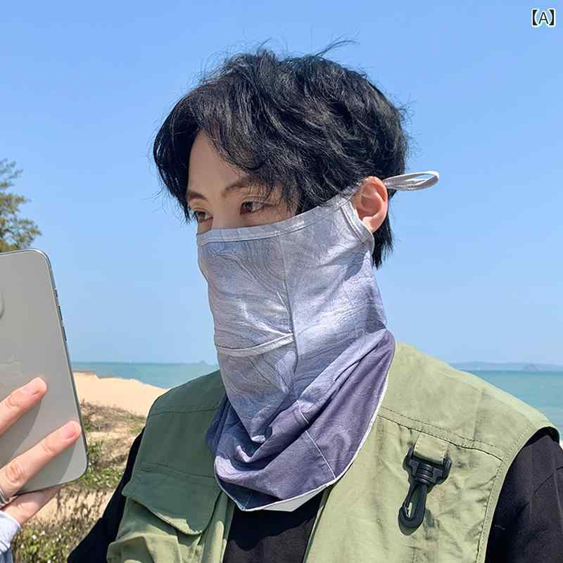 フェイスカバー 男性 日焼け 防止 マスク 夏 サイクリング フル フェイス 冷感 首 保護 耳掛け ベール ..