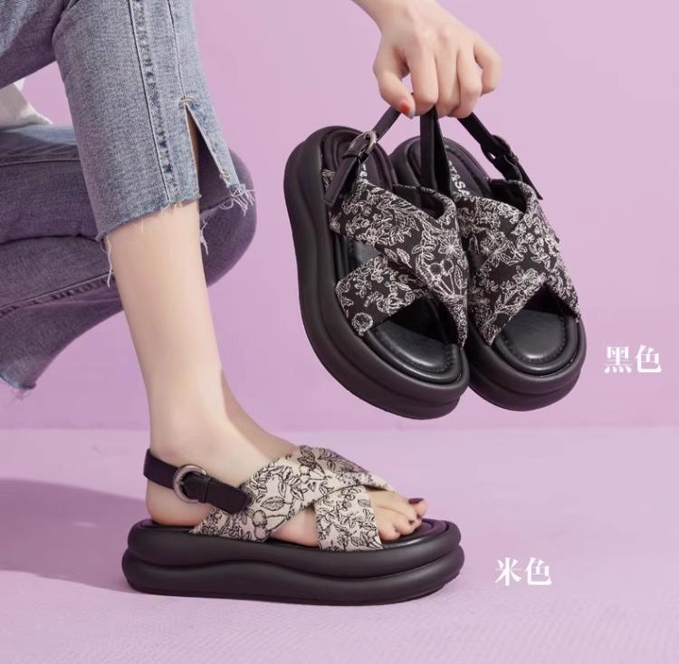 レディース 靴 シューズ サンダル おしゃれ 民族風 厚底 夏 スタイリッシュ 軽量 アウトドア カジュアル ビーチ