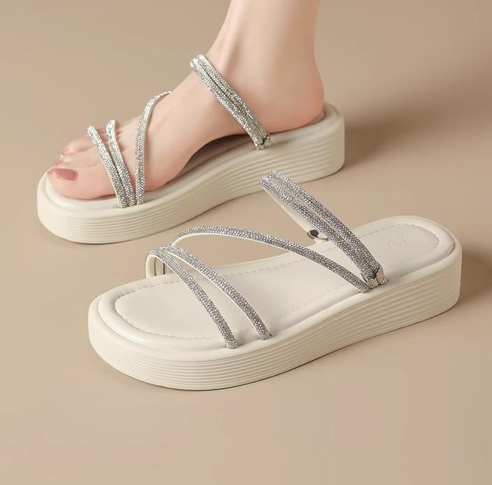 レディース 靴 シューズ サンダル ヒール おしゃれ 夏 フェアリー 厚底 キラキラ カジュアル フェミニン