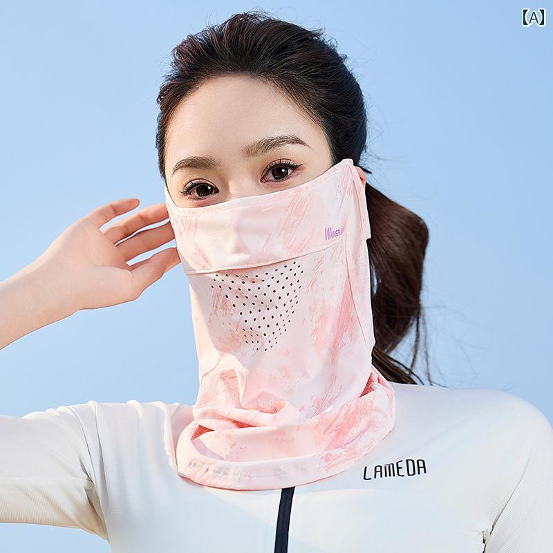 フェイスカバー 冷感 紫外線 カット マスク 女性 夏 日焼け 防止 顔 首 ガード 男性 アウトドア サイク..