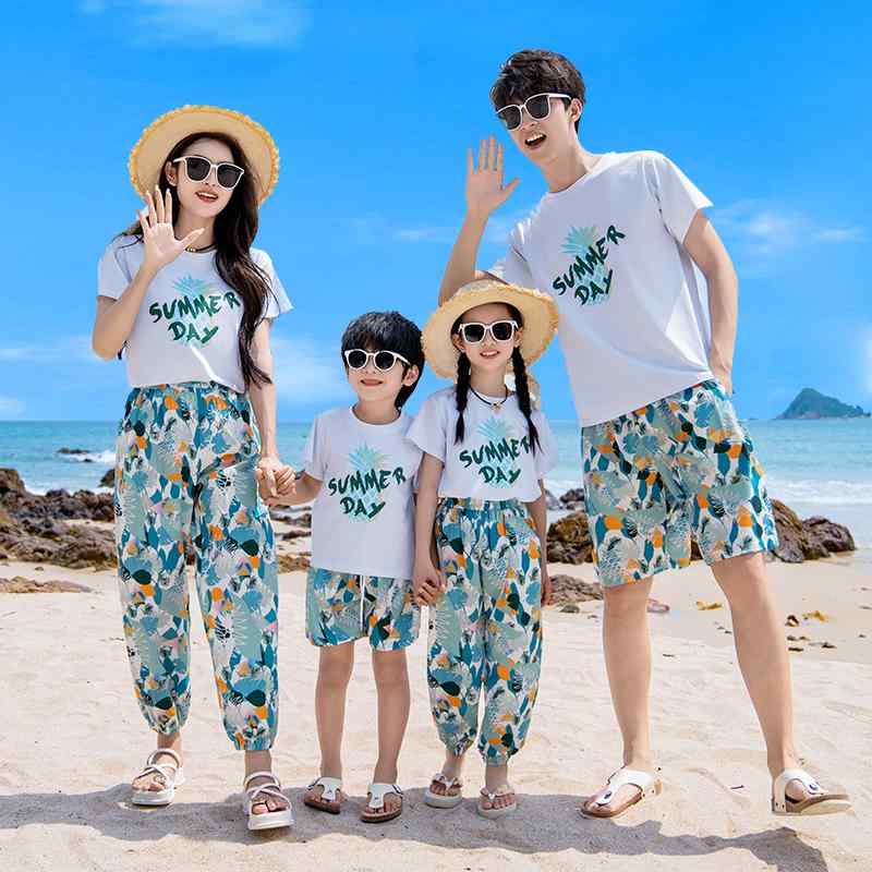 楽天ラ・グラーヌリンクコーデ 家族旅行 ペアルック 半袖 シャツ パンツ ワンピース カップルウェア セットアップ 夏 リゾート バカンス カジュアル リラクシング ユニセックス