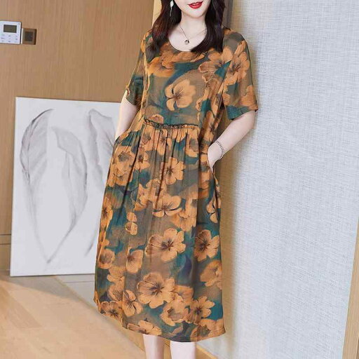 ハイウエスト 花柄 夏用 レディース 大きいサイズ ドレス ぽっちゃり お母さん 婦人服 お腹カバー スリミング ワンピース 体型カバー おしゃれ ビジネス お出かけ デイリーユース エレガント ハイウエスト 花柄 夏用 レディース 大きいサイズ ドレス ぽっちゃり お母さん 婦人服 お腹カバー スリミング ワンピース 体型カバー おしゃれ ビジネス お出かけ デイリーユース エレガント