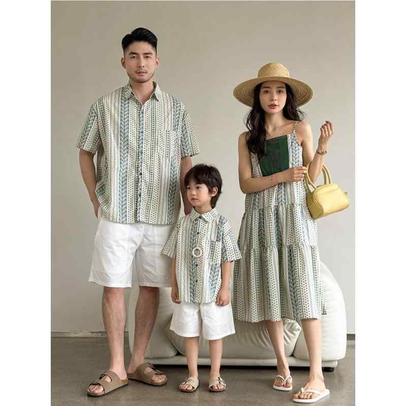 リンクコーデ 半袖 Tシャツ ワンピース パンツ 韓国 アウトドア 旅行 リゾート フェミニン お揃い 親子..