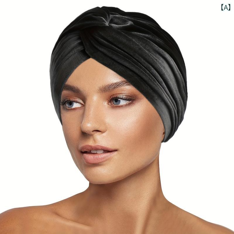 ナイトキャップ 睡眠帽 ベルベット レディース ヘアケア 帽子 厚手 秋冬 暖かい 睡眠 シック おうち時..