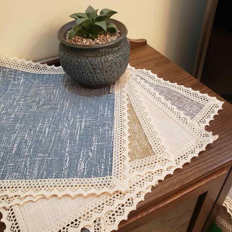 ランチョンマット プレースマット シェニール スクエア型 北欧風 おしゃれ フェミニン シンプル カジュアル インテリア キッチン ファブリック かわいい 防汚 食卓 下敷き(3)