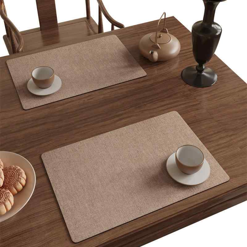プレースマット ランチョンマット 断熱 パッド レザー シンプル カジュアル モダン おしゃれ 洗える インテリア キッチン ファブリック ディナー 食卓 下敷き