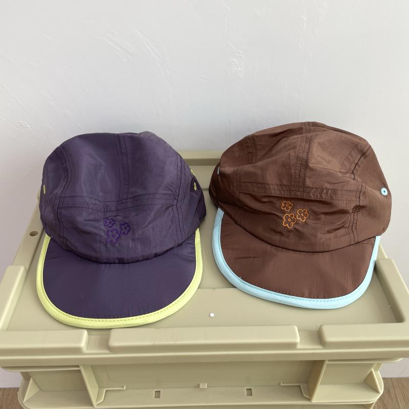 キャップ 帽子 カジュアル 日よけ ストリート 夏 花 刺繍 ソフト トップ 調節可能 コントラスト カラー 速乾 ベースボール 男女兼用