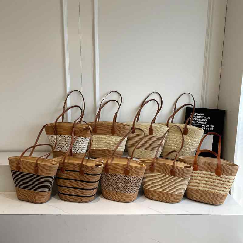 カゴバッグ ストローバッグ ピクニック ビーチ 麦わら編み レディース 春 大容量 ショルダー ハンド バ..