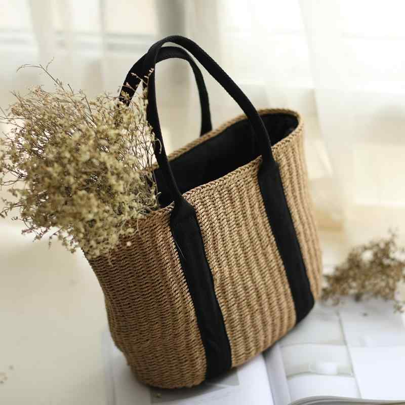 かごバッグ ピクニック ストロー バッグ ボヘミアン レディース スタイル ホリデー ワンショルダー シ..