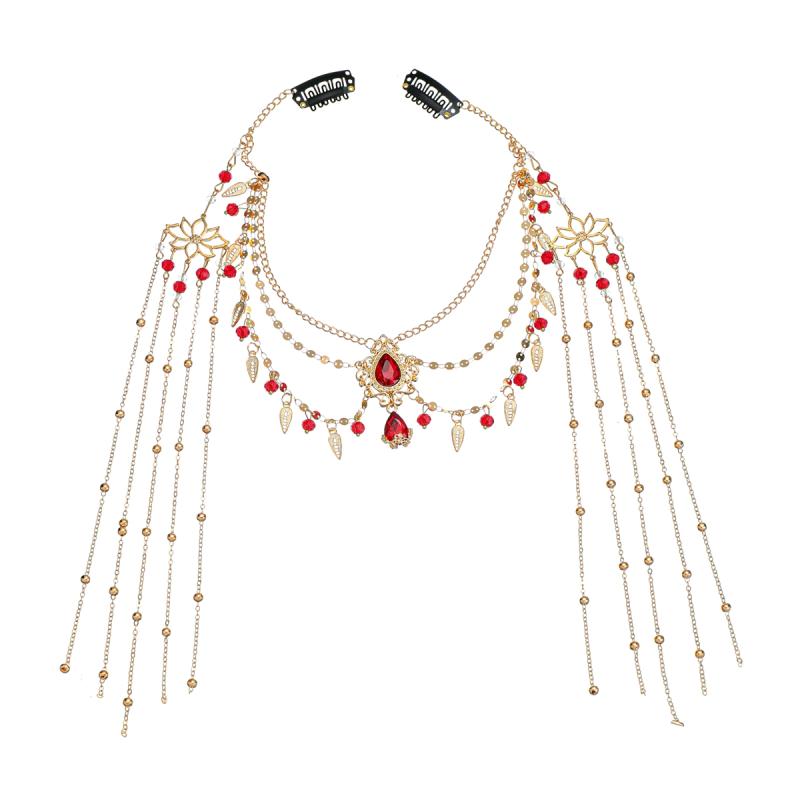 ヘッドドレス 額飾り レディース ファッション アクセント クリスタル ヘッドバンド チェーン ヘアアクセ ラインストーン タッセル 額飾り フェアリー レトロ スタイル 写真撮影 リゾート 舞台用