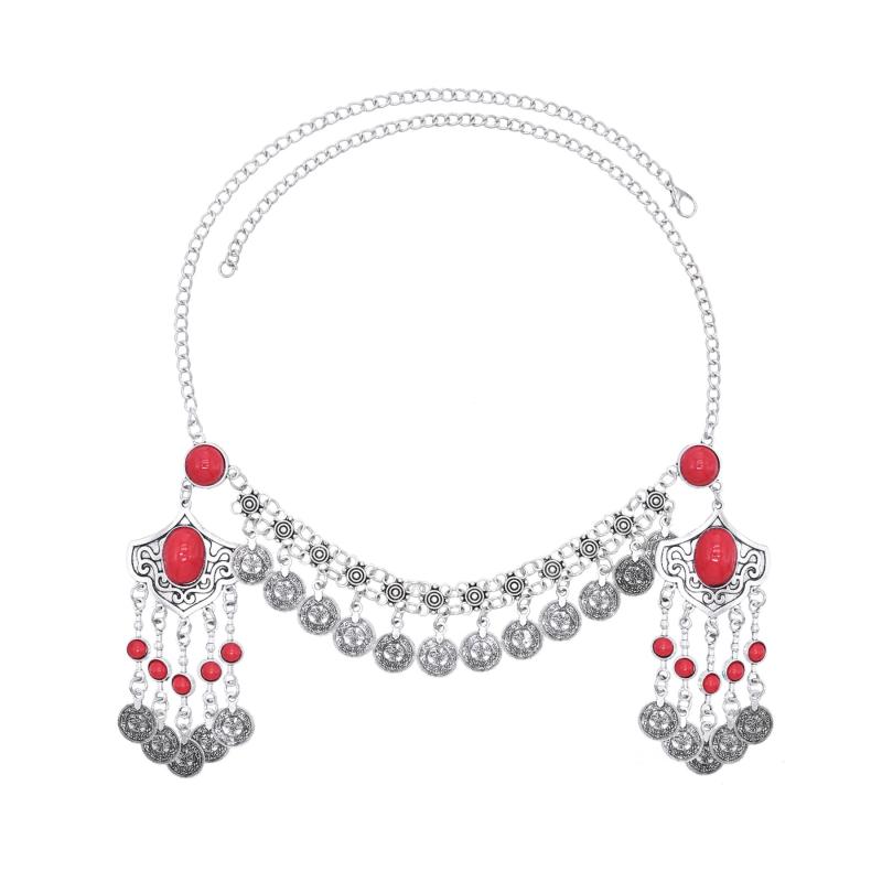 ヘッドドレス 額飾り レトロ カザフスタン コイン ヘッドバンド 合金 額飾り チェーン ヘアアクセ ウイグル 写真撮影 リゾート 旅行 エスニック コスプレ イベント フェスティバル