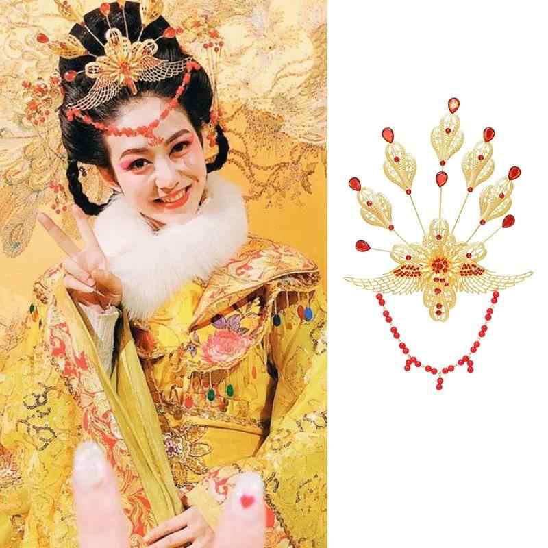 ヘッドドレス レトロ 小物 ヘアアイテム 中国 豪華 華やか エスニック 衣装 頭飾り ダンス パフォーマ..