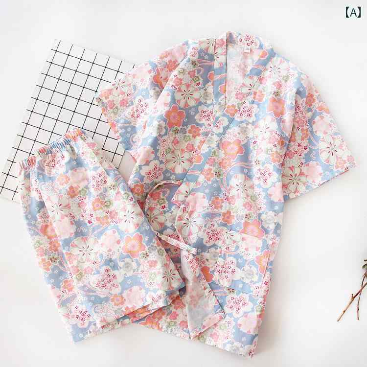 パジャマ ルームウェア レディース 甚平 夏 半袖 3点セット コットン ガーゼ ゆったり 通気性がいい 快適 ナイトウェア