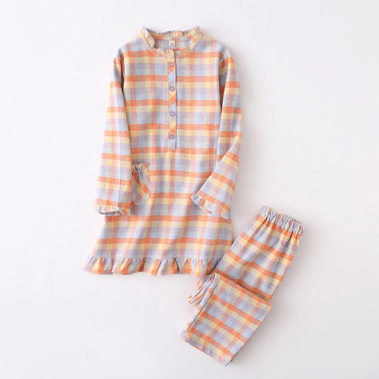 パジャマ 部屋着 秋冬 子供用 綿 染め 厚手 ふわふわ ナイトドレス セット 大きいサイズ 女の子 かわい..