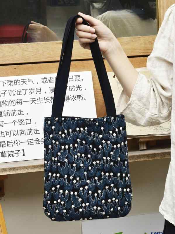 サボテン トートバッグ レディース 刺繍 ショルダー カジュアル かわいい ワンマイルウェア ショッピン..