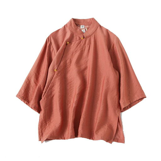 女性服 作務衣風 トップス シャツ ピンク 上品 清潔感 爽やか 禅 漢服 瞑想 禅 チャイナ 綿 麻 レトロ 和 唐装 ボタン 女性服 作務衣風 トップス シャツ ピンク 上品 清潔感 爽やか 禅 漢服 瞑想 禅 チャイナ 綿 麻 レトロ 和 唐装 ボタン