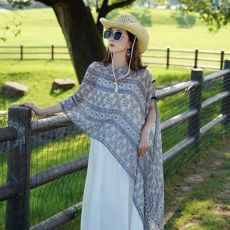 エスニック スタイル スカーフ ショール アウター ウェア レディース 夏 薄手 日焼け防止 カジュアル おしゃれ