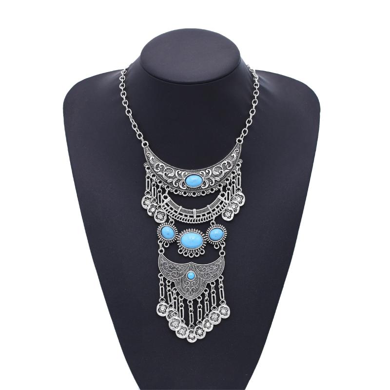 アクセサリー 民族 ミャオ ロングタッセル ネックレス レトロ 漢服 馬 レトロ ウイグル おしゃれ エキゾチック エスニック クール パーティー スタイリッシュ ラグジュアリー