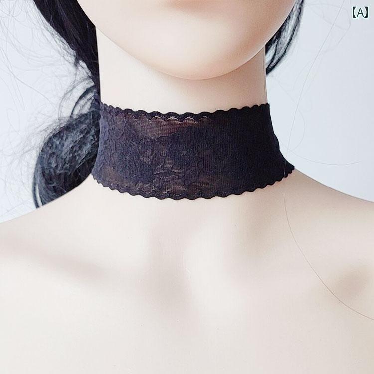 夏 ネックカバー 伸縮性のある レース 傷跡カバー ネックライン ファッション ネックストラップ 鎖骨 フェイクカラー
