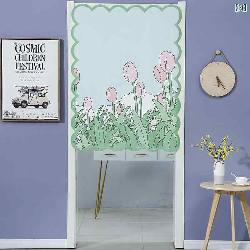 ドアカーテン のれん 寝室用 パンチフリー シンプル ユニーク 遮光カーテン おしゃれ かわいい 浴室 ト..