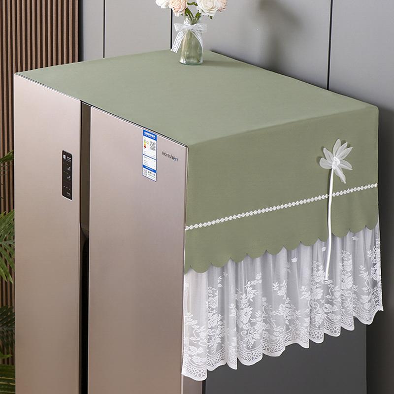 楽天ラ・グラーヌ滑り止め付き 冷蔵庫 家具家電 ダストカバー 防塵 防油 シンプル フレンチ モダン レース おしゃれ
