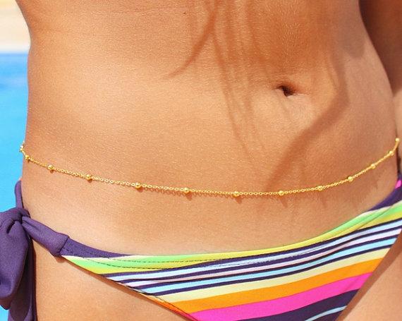 アクセサリー ビキニ 魅惑的 銅 ビーズ ボール ウエストチェーン シンプル 統合 ウエストチェーン セク..