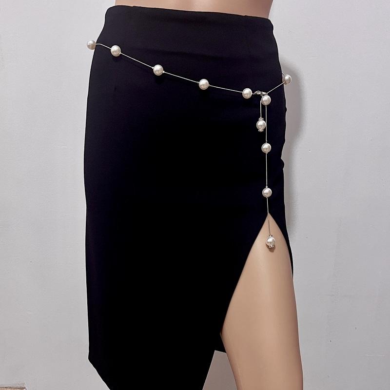 アクセサリー 女性用 パール ウエストチェーン ドレス ウェディングドレス 小さい フレグランス 装飾的な 細い ベルト ボディチェーン セクシー 魅惑的 ゴージャス 華やか リゾート バカンス タウンユース(4)