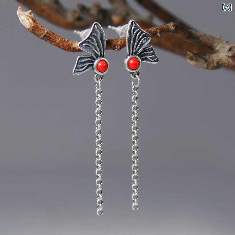 ピアス パーツ 素材 DIY アクセサリー レディース シルバー レトロ エスニック バタフライ 蝶モチーフ ヴィンテージ 個性的 ユニーク ボヘミアン