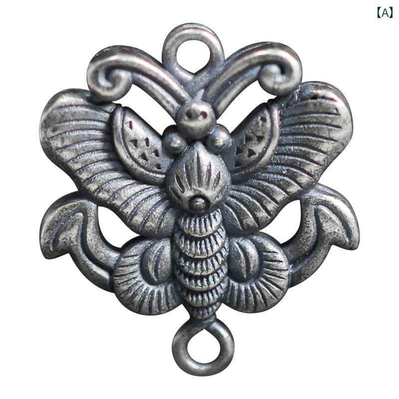 ピアス パーツ DIY アクセサリーパーツ シルバー レトロ 立体的 蝶 ユニーク 手作り ハンドメイド ヴィンテージ 飾り 個性的 クラフト ベーシック