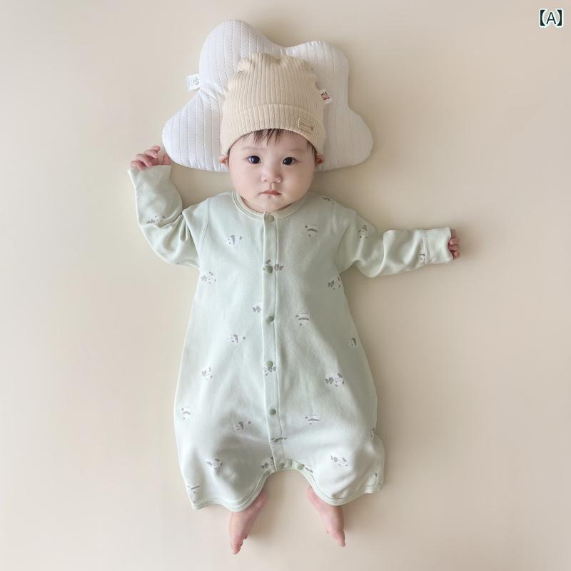 ベビー服 赤ちゃん用品 ロンパース カバーオール ジャンプスーツ オールインワン かわいい おしゃれ 春秋 長袖 快適 新生児
