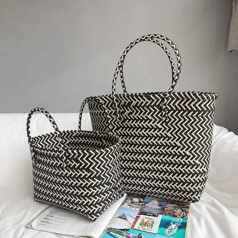 籐バッグ レディースバッグ 野菜バスケット ハンドバッグ 大容量 ストローバッグ ビーチバッグ トートバッグ カジュアル おしゃれ お出かけ レジャー リゾート 休日 バカンス 旅行(4)