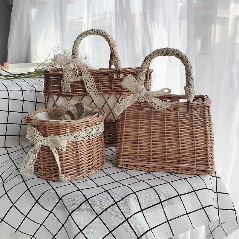 籐バッグ 編みバッグ レディース レトロ ラタンバッグ 夏 海辺 バケーション ビーチバッグ ストローバッグ ハンドバッグ トートバッグ カジュアル おしゃれ お出かけ レジャー リゾート 休日 バカンス 旅行