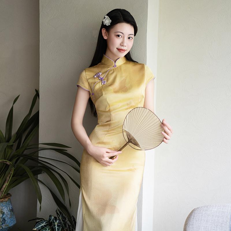 レディース ワンピース チャイナドレス ロングスカート おしゃれ フェミニン カジュアル かわいい ペチ..