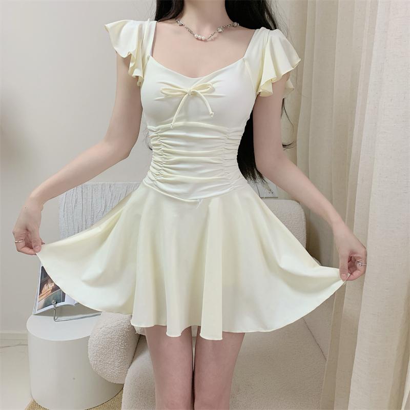 水着 レディース スカートワンピース シンプル 体型カバー バカンス プールパーティー 海 セクシー エレガント ビーチ 高級感 おしゃれ リゾート かわいい 無地