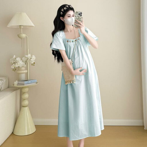 ワンピース 妊婦向け 夏服 半袖 スクエアネック アンクル丈 シャツドレス サマーウェア 軽量 薄地 涼しい 大きいサイズ マタニティ 普段着 シンプル ワンピース 妊婦向け 夏服 半袖 スクエアネック アンクル丈 シャツドレス サマーウェア 軽量 薄地 涼しい 大きいサイズ マタニティ 普段着 シンプル