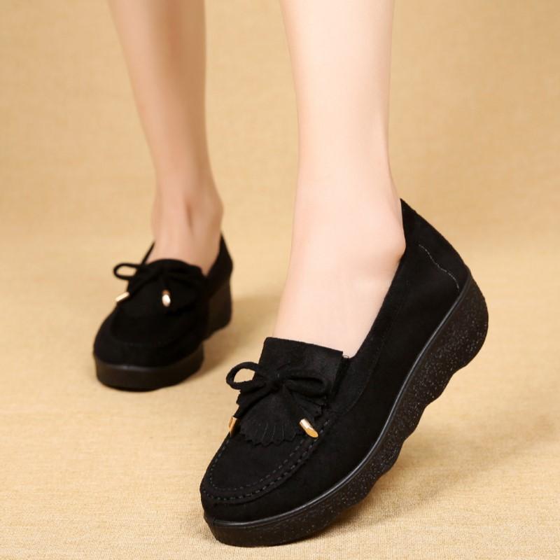 コンフォートシューズ 布靴 履きやすい レディース シンプル キレイ目 カジュアル おしゃれ ウェッジ ヒール 軽量 快適 ワンステップ