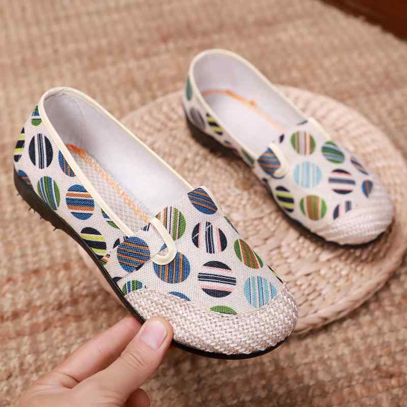 スリッポン 布靴 履きやすい レディース エスニック レトロ シューズ ワ ステップ ソフト ソール マ カジュアル 軽量 快適 おしゃれ
